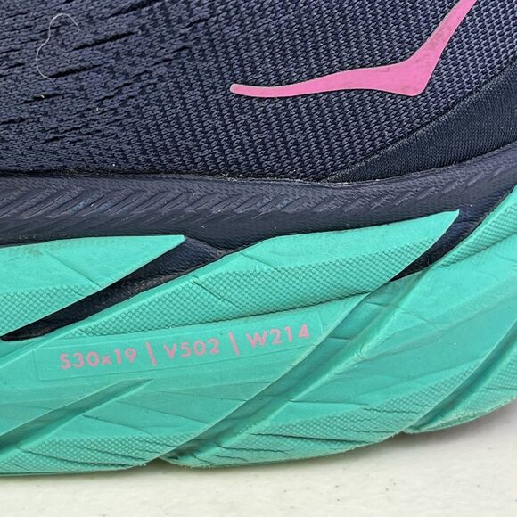 Hoka One One Clifton 8 Running Shoes  Women's 10.5 D Wide Blue Walking Sneakers - Picture 6 of 12